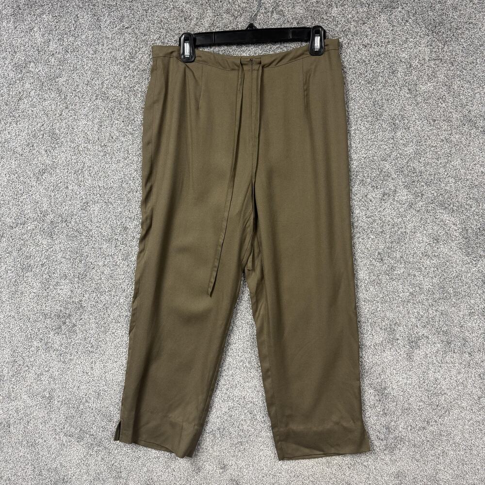 Vintage 90s Finity Dress Pants Womens PM 30x23.5 Beige Silk Crepe Office Chic